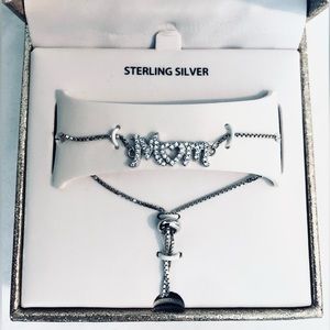 Sterling silver Mom bracelet.